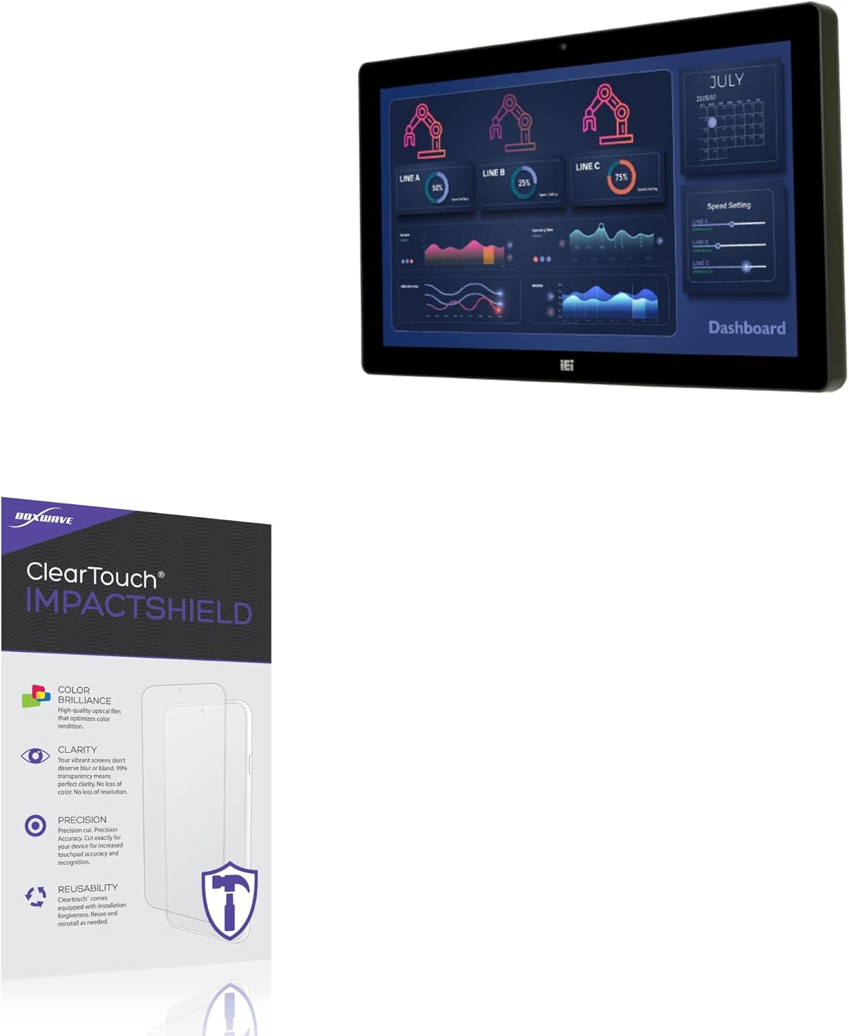 BoxWave Screen Protector Compatible With BSI Computer AFL3-W19A-AL - ClearTouch ImpactShield (2-Pack), Impenetrable Screen Protector Flexible Film