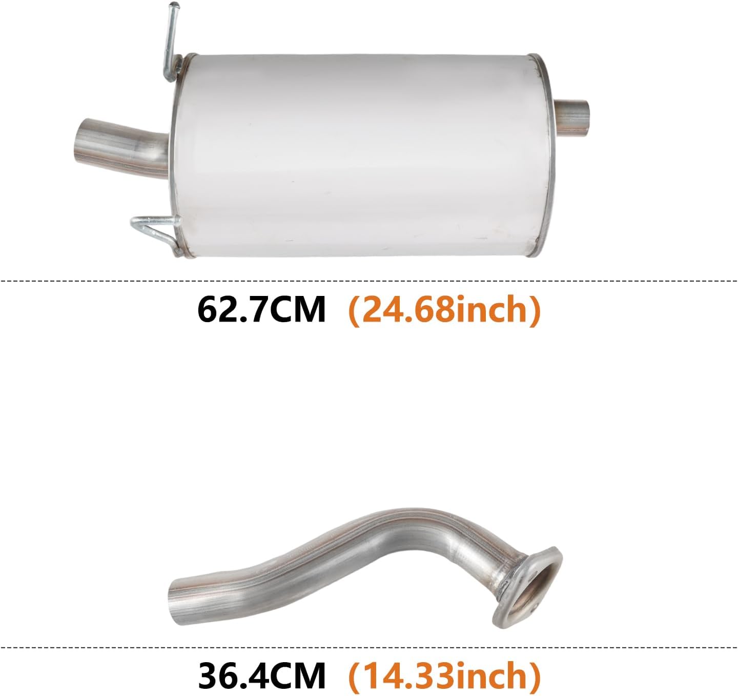Rear Exhaust Muffler Compatible with Honda CR-V 2012 2013 2014 2.4L, Direct Fit Replacement Parts Includes Gasket and Spring Bolt kit
