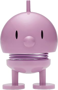 Hoptimist Bumble - Danish Design Home Decor Ornament - Plastic Figurine with a Metal Spring, Small - Creates Cheerful Movement - Lavender