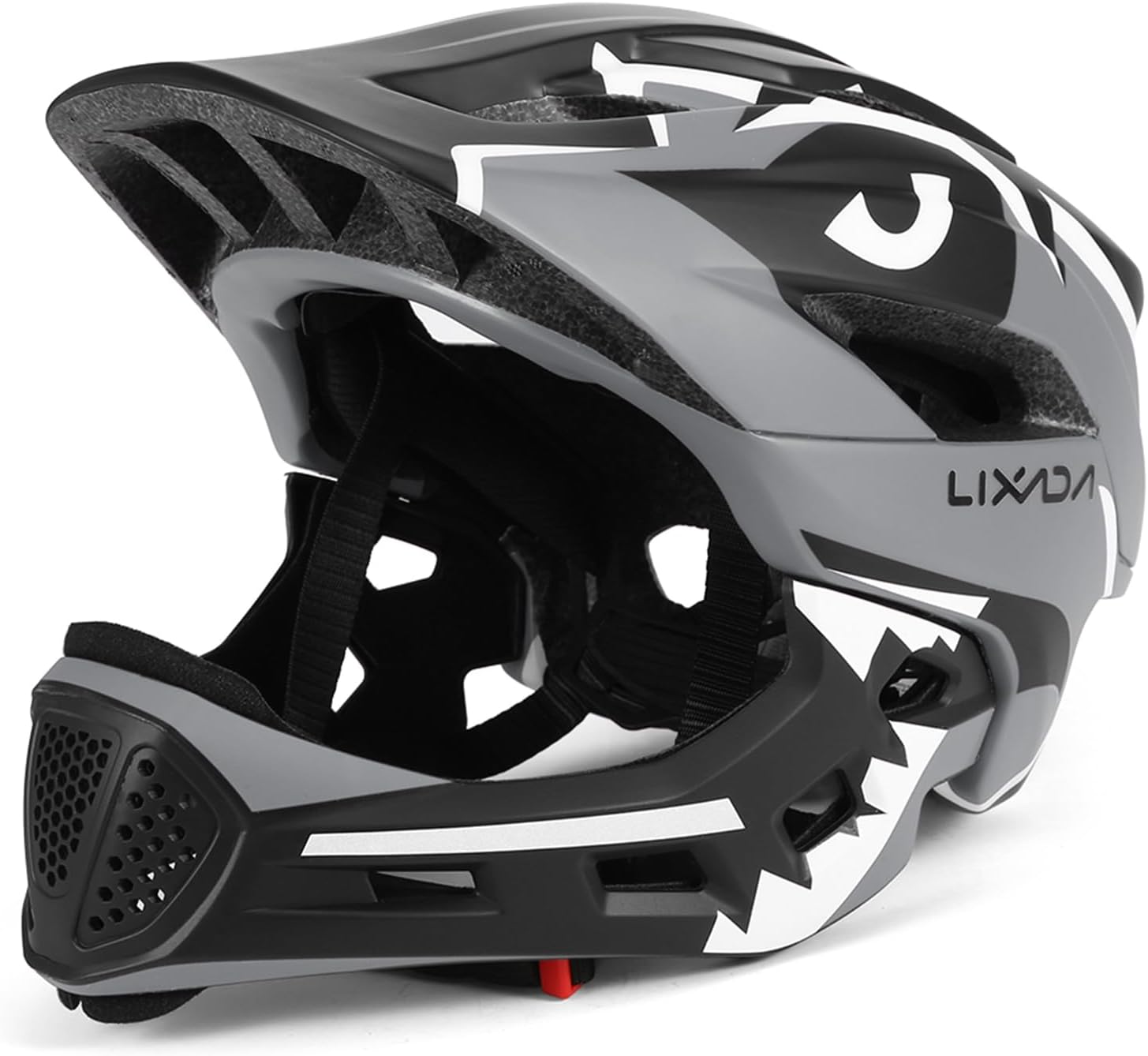 Lixada Kinderhelm Integriert Fahrradhelm Kinder Jugend Fullface Helm mit Abnehmbarem Kinnschutz BMX MTB Downhill Helm zum Radfahren Skateboarden Rollschuhlaufen