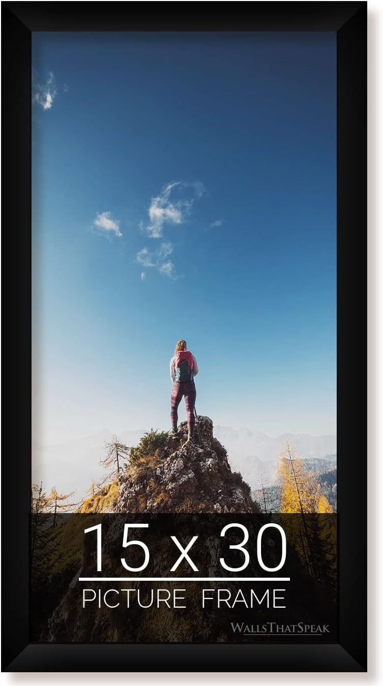 wallsthatspeak 15x30 Black Picture Frame for Puzzles Posters Photos or Artwork