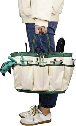 Miniatura 2 de MSUIINT Bolsa de mano de jardín de una sola capa, bolsa de almacenamiento de alta capacidad, herramientas de poda de jardinería, bolsa de tela