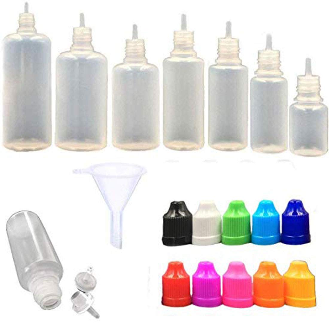 DIY Crafts Design # No 1, Pack of 10 Pcs, 10 Pcs LDPE Plastic Liquid Eye Dropper Empty Bottles and 5 Mini Funnel; Reusable and (Design # No 1, Pack of 10 Pcs)-image-42