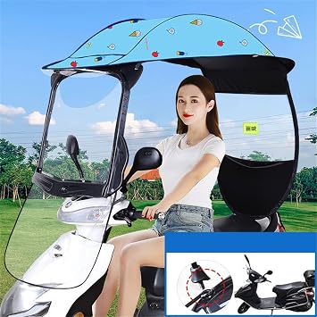 electric motorcycle sunshade cover, Electric Motorcycle Umbrella Canopy Awning,Motorbike Canopy Car Rain Tent Motorbike Scooter Sun Shade Rain Cover Electric Car Poncho Sun Visor,C Color A