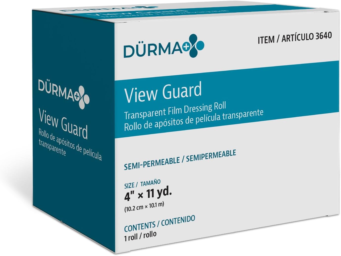 View Guard Transparent Film Dressing Rolls | 4" x 11 yds, 1 Roll | Non-Sterile Clear Medical Tape for Wound Dressing - Tattoo Bandages and Wound Cover