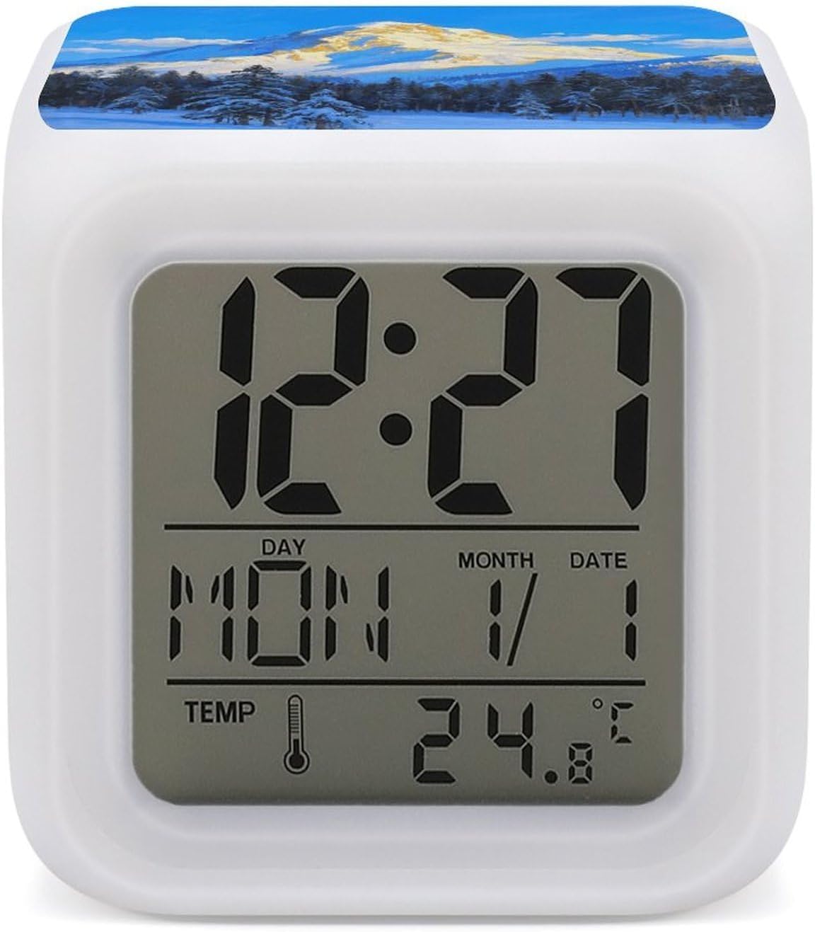 Snowy Mountain Digital Alarm Clock Alarm Clock for Bedroom