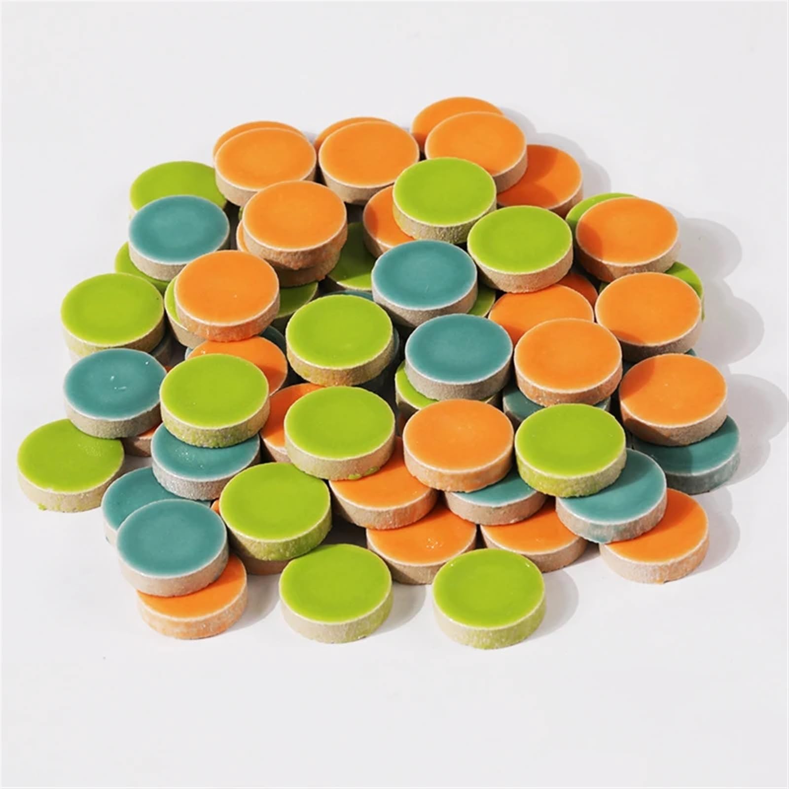 WBTAJZHY DIY Mosaic Kit 200g Multicolor Ceramic Tiles 90 Pcs(Greenorangeblue Mix)