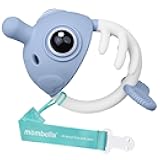 Baby Teething Toys 0-6 Months, Mombella Clownfish Teething Toys 6-12 Months, Baby Teether Toys with No Drop Strap, Silicone Baby Teething Relief Chew Toy, Easy to Hold for Infant, BPA Free, Blue