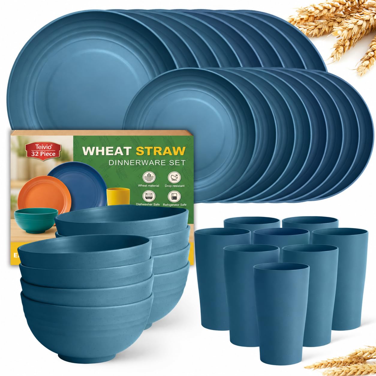 Wheat Straw Dinnerware Set - 32 Piece -30 Wheat Straw Dinnerware Set - 32 Piece -30