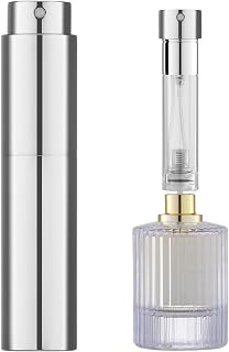 5ML Refillable Perfume Atomizer Bottle for Travel, Portable Cologne Atomizer, Pocket Perfume Spray (Glossy Silver)