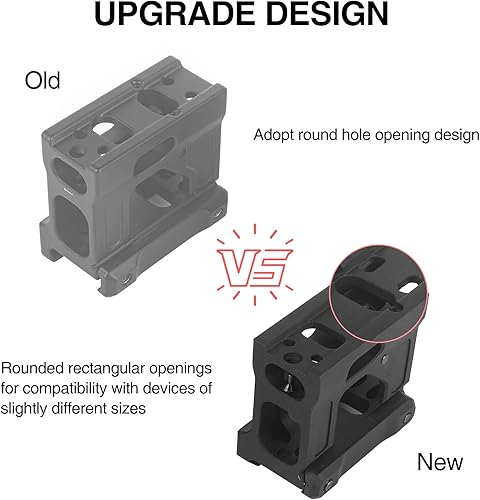 Miniatura 3 de 2" Picatinny Red Dot Riser Mount Tactical Optic Scope Sight Riser Mount for T1 T2 H1 H2, Fit for 20mm Picatinny Rail, withNo QD Quick Detach Mount