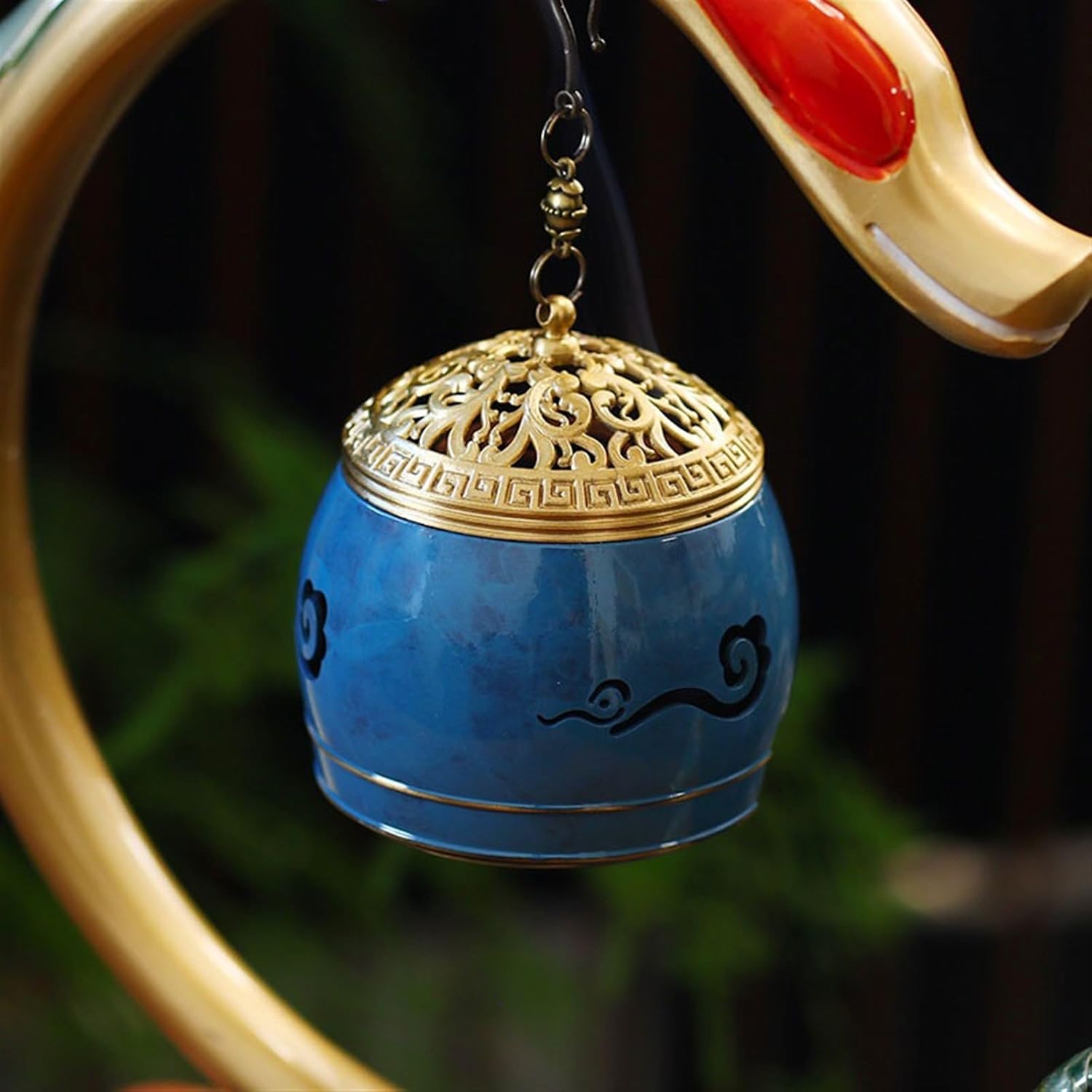 GRFIT Incense Burner Exquisite Hanging Incense Holder Ornaments for High-end Copper Incense Burner Entrance Office Decoration Backflow Incense Holders