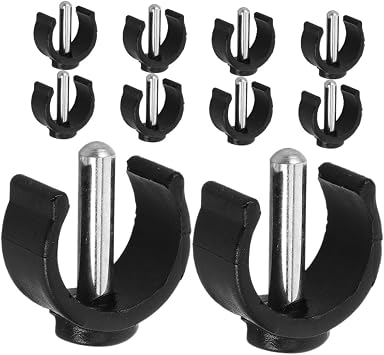 Ipetboom 10pcs Walker Clamp Accessories Walking Sticks Pin Locks Non-Slip Crutch Pin Locks C-Shape Latch Clamp Steel Replacement Parts for Walker and Crutch