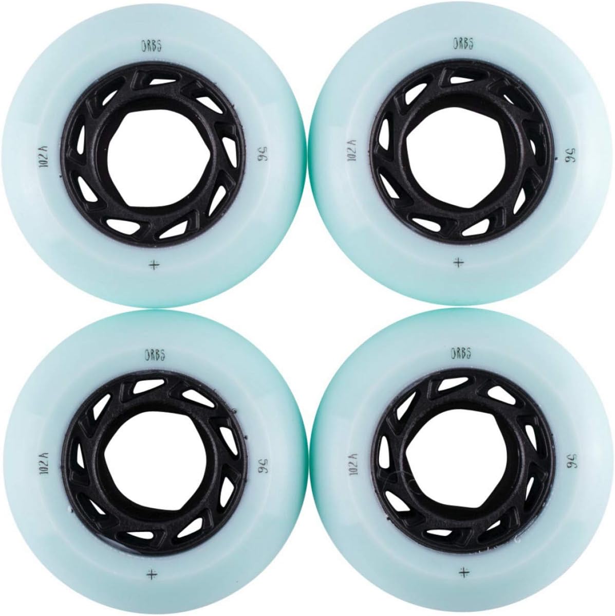 WELCOME Skateboard Wheels Orbs Ghost Lites Light Blue/Black 56mm