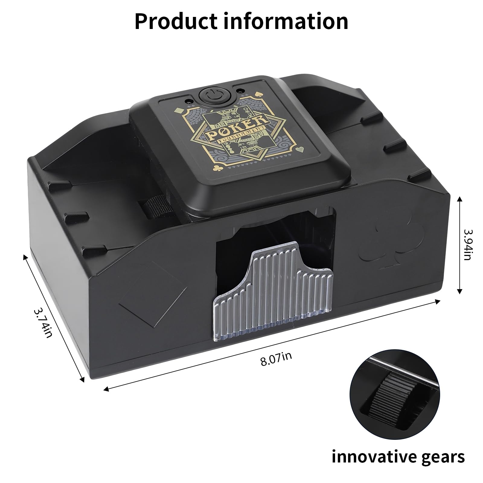 YXYFDC Automatic Card Shuffler, Rechargeable 1-2 Deck Automatic,Auto Lnduction&Timing-Low Noise for UNO/Phase 10/Playing Card/Texas Hold'em/Blackjack