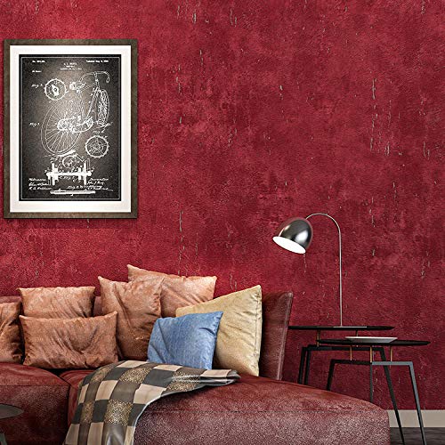 Papier peint intissé en relief rouge 3D moderne pour masquer défauts
