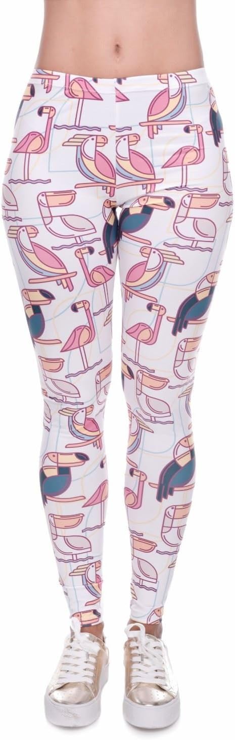 kukubird Printed Patterns Women's Yoga Leggings Gym Fitness Running Pilates Highwaisted Leggings Size 6-12 Stretchable