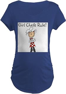 CafePress Girl Chefs Rule Maternity T Shirt Women's Maternity Ruched Side T-Shirt