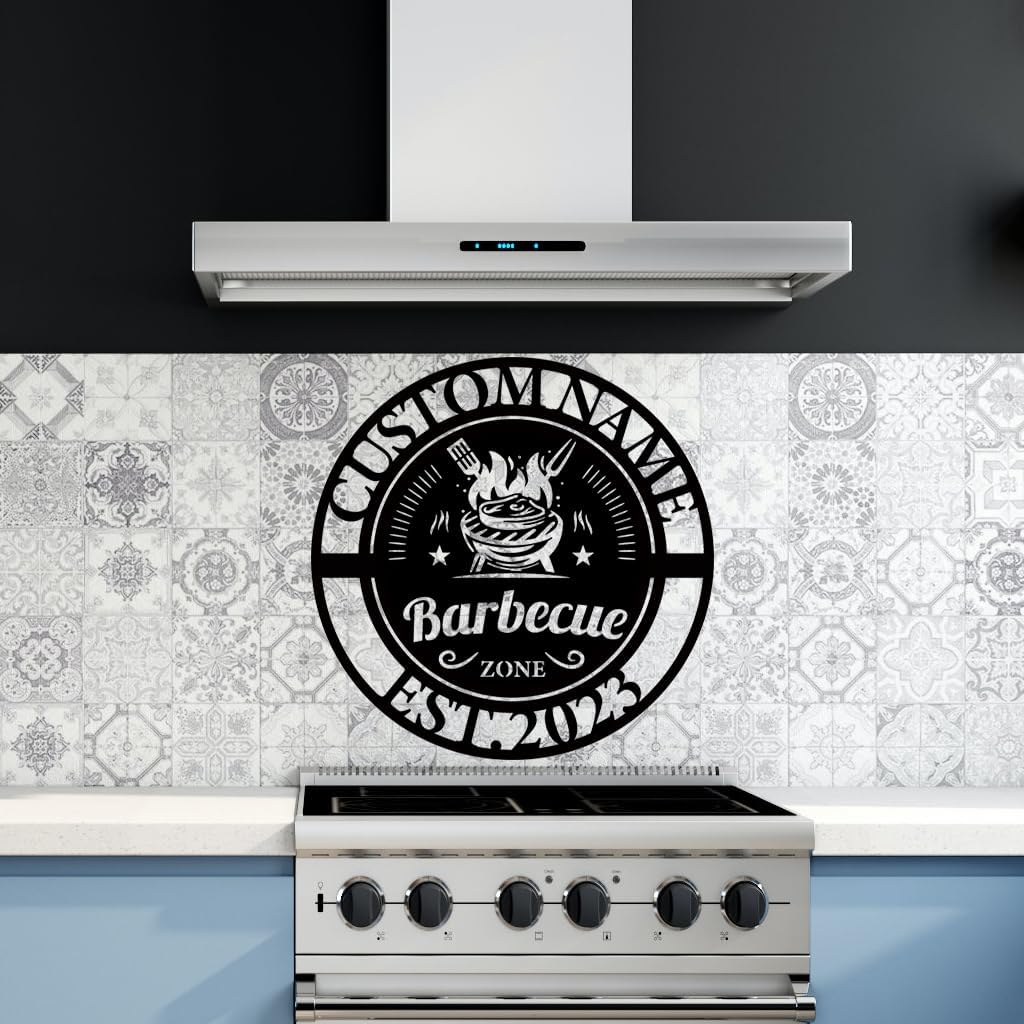 Custom BBQ Metal Wall Signs - Personalized BBQ Metal Wall Art - BBQ Metal Wall Decor - Personalized Grill Sign - Smoker And Grilling Gift - Housewarming Gifts
