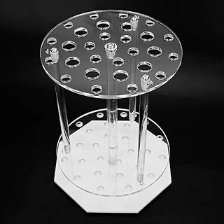 28-Holes Pipette Rack, Pipette Support Stand Transparent Round Disc Test Tube Stand Holder Laboratory Equipment