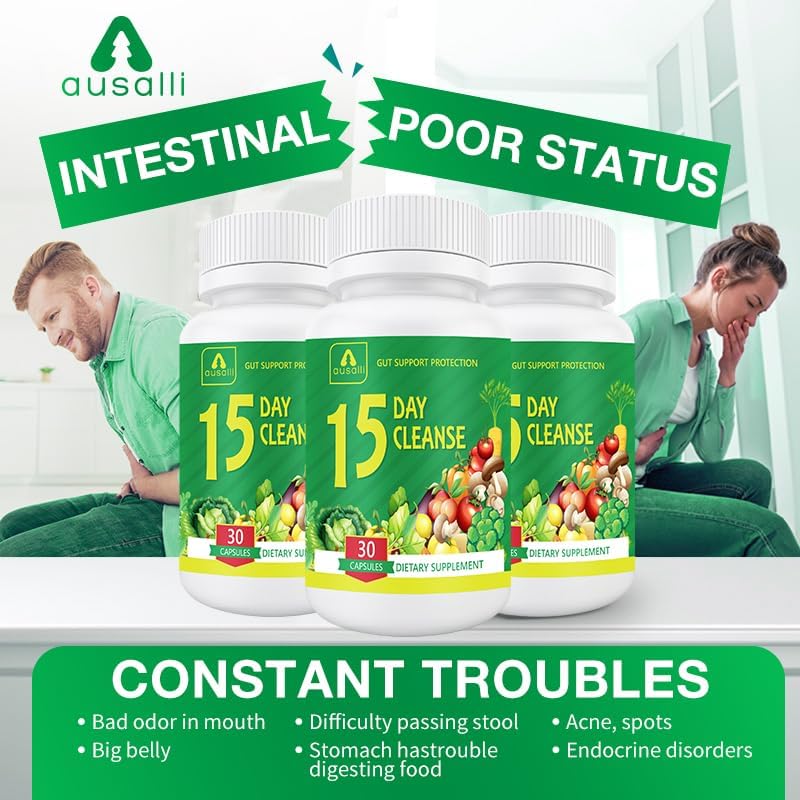 Miniatura 3 de Apoyo digestivo herbario de 15 días - Fórmula a base de plantas con ingredientes naturales - 30 unidades