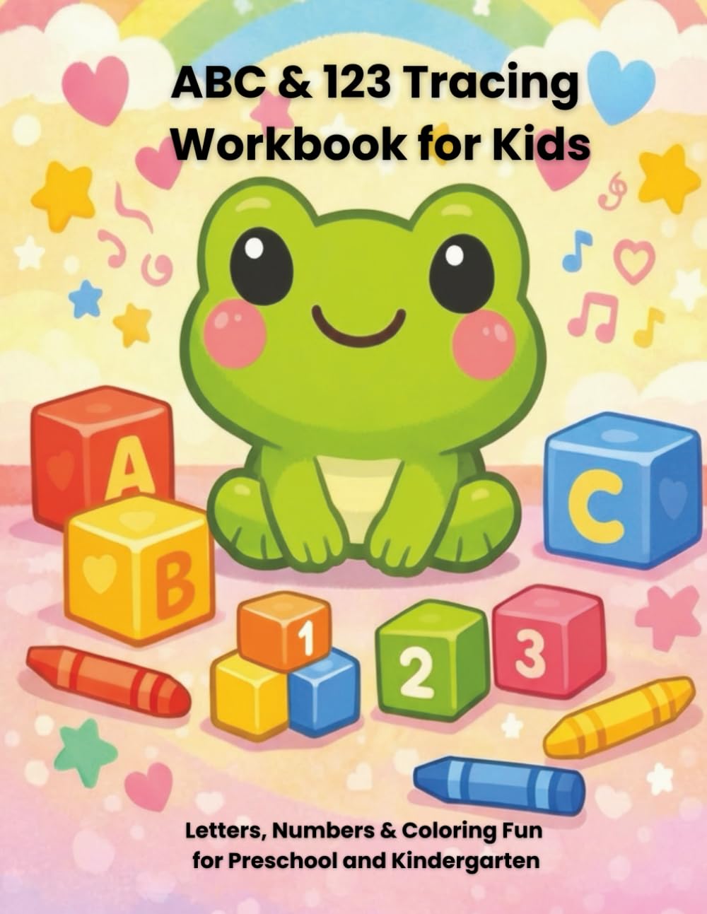 ABC & 123 Tracing Workbook for Kids: Letters, Numbers & Coloring Fun for Preschool and Kindergarten (The Frog Learning Series)