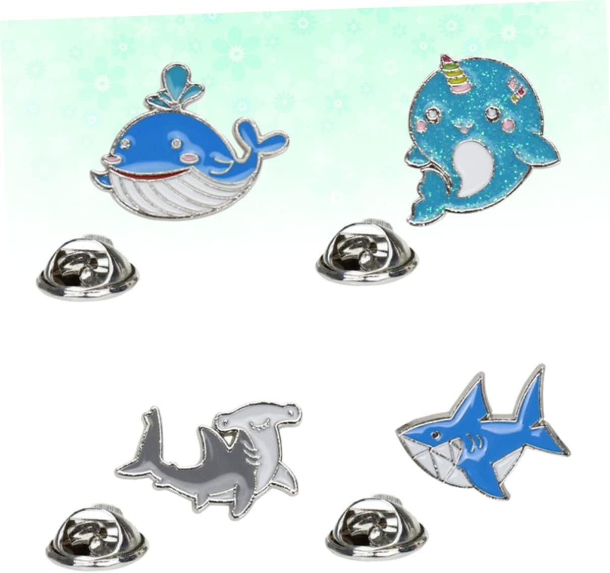 CALLARON 4pcs Cartoon Animal Brooch Creative Dolphin for Boy Girl and Girls Lightweight Comfortable and Chic Clothing Accessories
