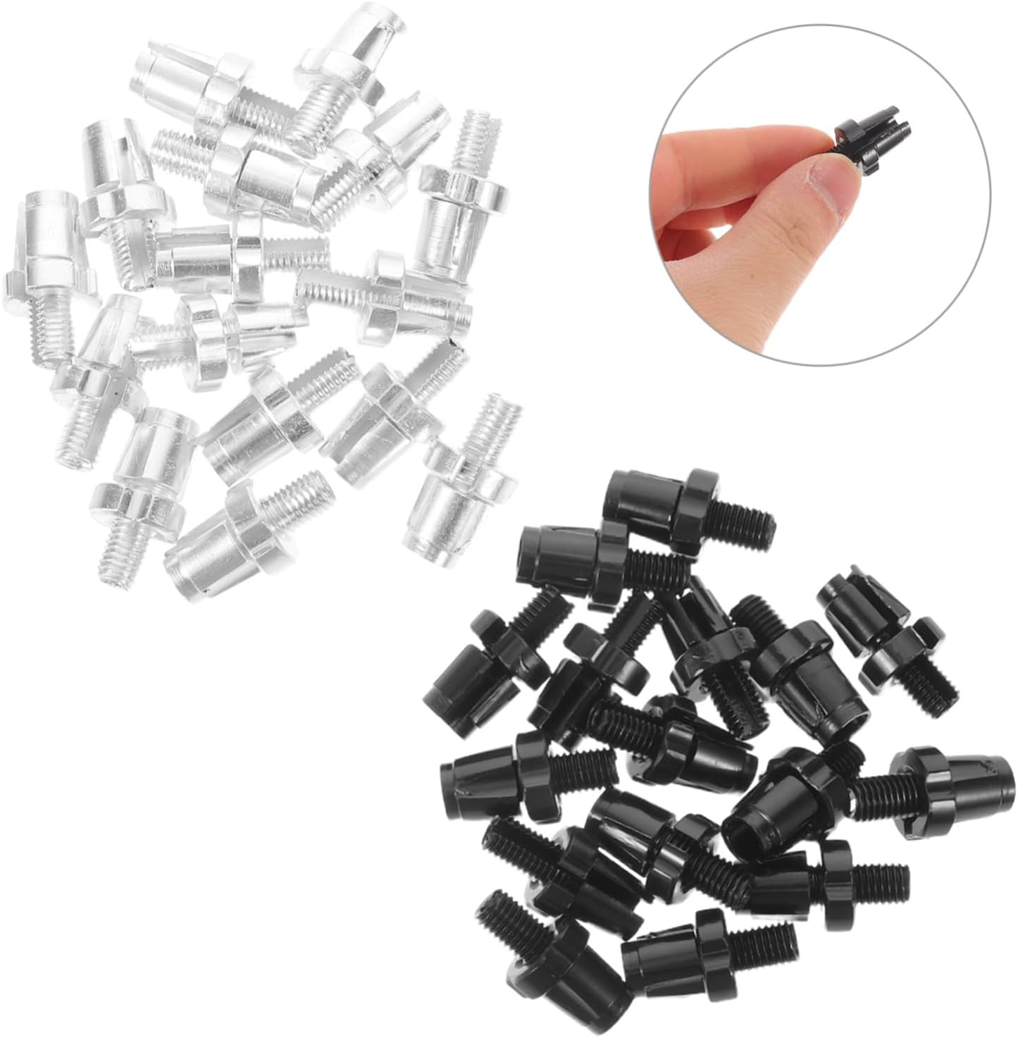 ULTECHNOVO 32pcs M7 Bike Brake Lever Adjuster Screws Kit, Black and Silver Brake Cable Adjustment Parts for Mountain and Road Bicycle Repair