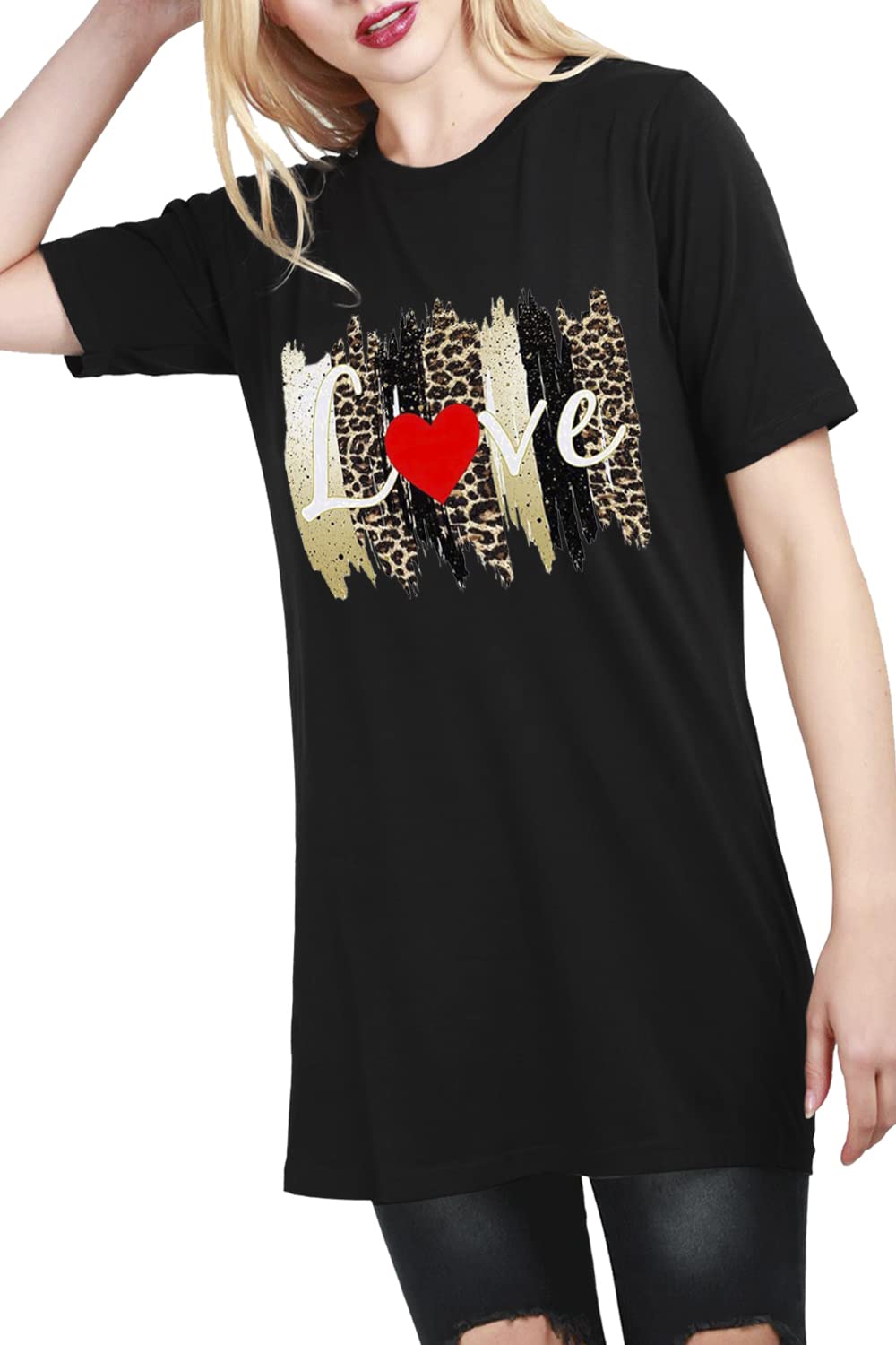 Fashion StarWomens Skeleton Short Sleeve Tunic Pullover Oversized Baggy T Shirt Mini Dress