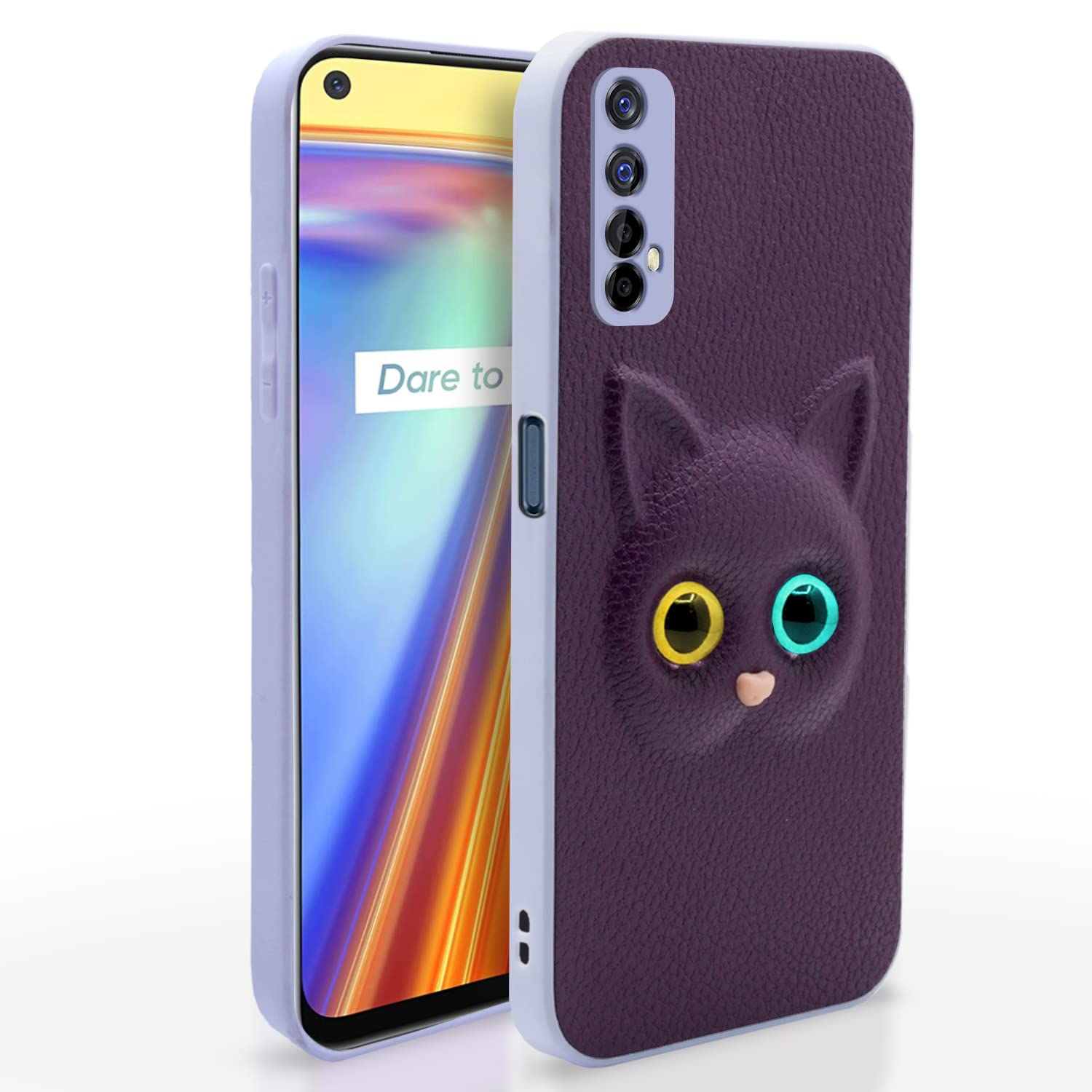 Pikkme Realme 7 / Narzo 30 4G / Narzo 20 Pro Back Cover for Girls | Cute Cat Leather Finish | Soft TPU Case (Purple) (B0BGMDK988) Amazon Price History, Amazon Price Tracker