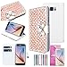 Bling Samsung Galaxy S6 Wallet Case, EpicGadget(TM) Champagne Gold Shiny Glass Diamente Cute Bow Bowknot Leather Case with 2 Card Pockets Wallet Cover For Samsung Galaxy S6 SM-G9200 + Galaxy S6 Screen Protector AND 1 x Random Color Long Stylus Pen (US Seller!!)