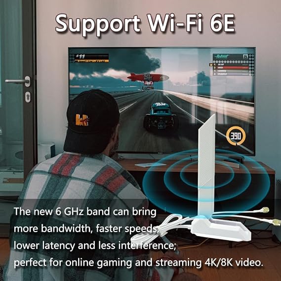 ZAHARA 2.4/5.8/6GHz RP-SMA Tri Band WiFi 6E Antenna for ASUS ROG Strix B550-F Gaming WiFi II/Prime B550-PLUS/ROG Strix B550-A B450-F B650-A B650E-F Z690-F Z790-F Z790-A Z690-A Z790-E Z790-I Z690-E