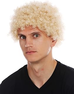 Blonde Afro Wig for Men - Short Curly & Heat Resistant Synthetic Wig With Cap