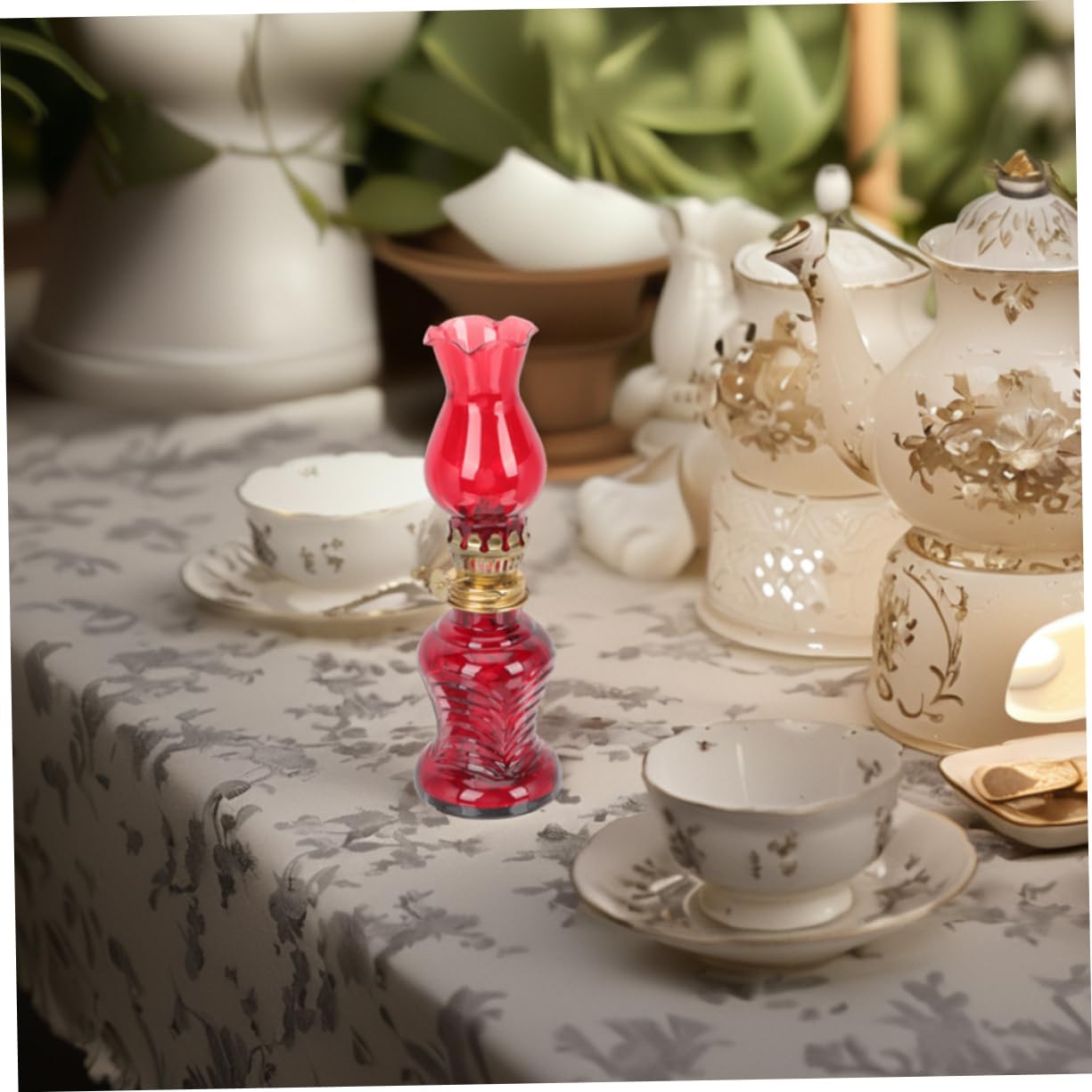 Cabilock 2pcs Vintage Kerosene Lanterns Antique Glass Oil Lamps for Romantic Outdoor Lighting for Camping Tents and Couples Includes Lamp Shade and Oil Bottle