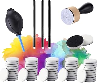 PCS 57 Ink Blower Applicator Tool Sets for Card Making Detailed Ink Blending Brushes,Ink Paints Mixing Blending Tool Mini Round Foam Refills, for Scrapbooking Craft Painting Drawing Tools Arts
