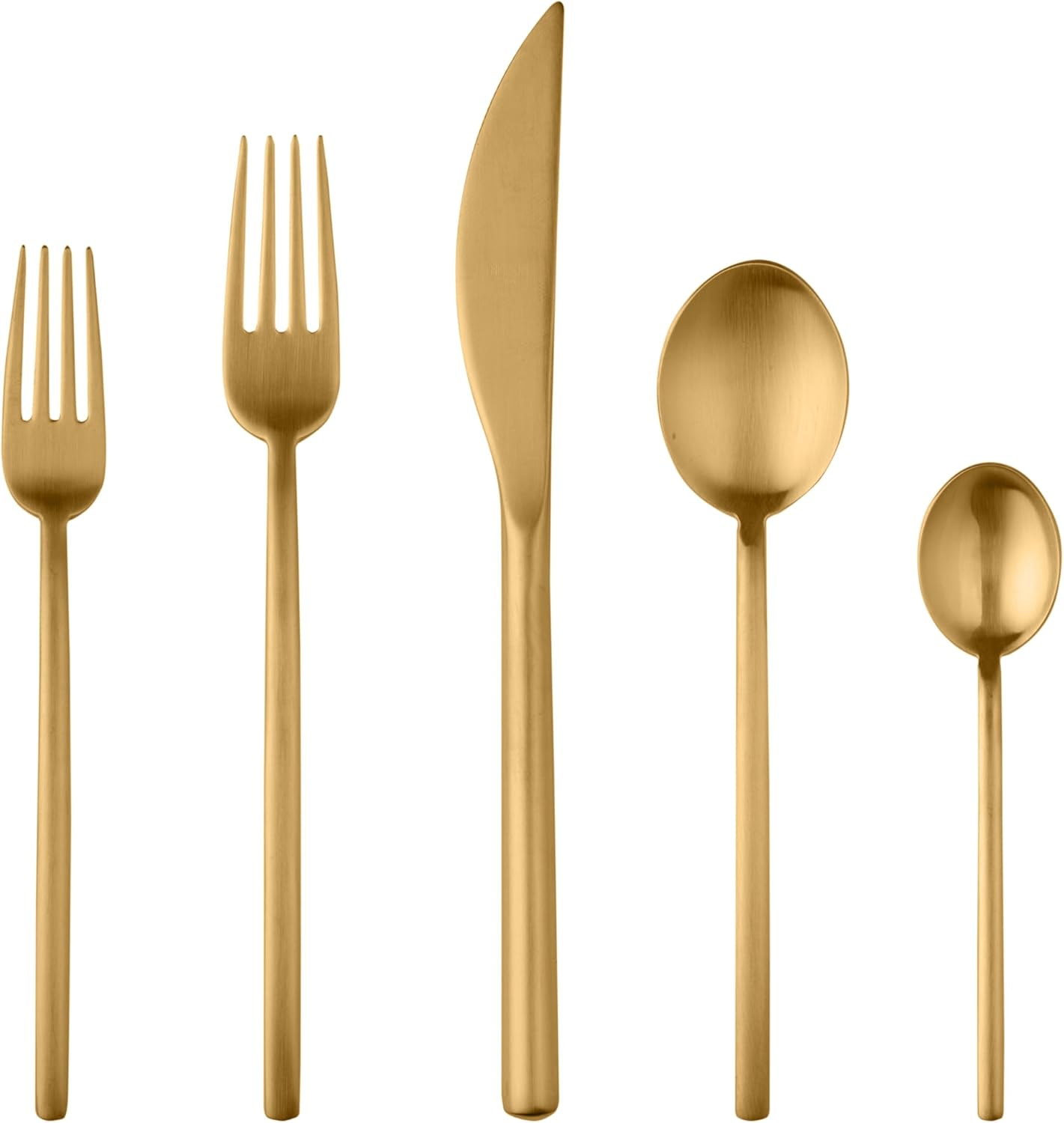 Due Flatware Set - 5 Pieces - Ice Gold