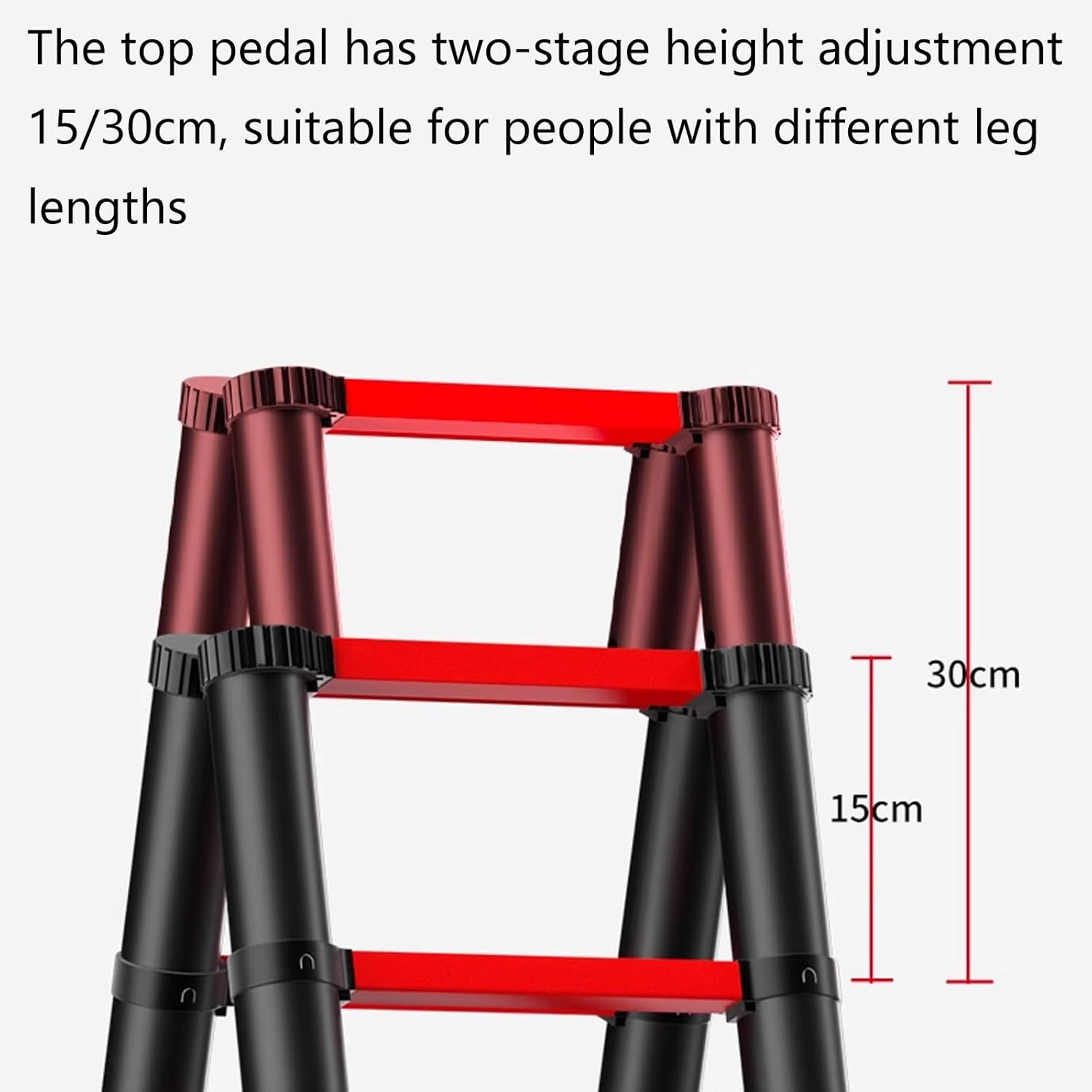 Telescopic Ladder Aluminum Alloy Material Height Adjustable Foldable Storage Folding Ladder Stable and Durable Not Easy to Shake(1.4m)
