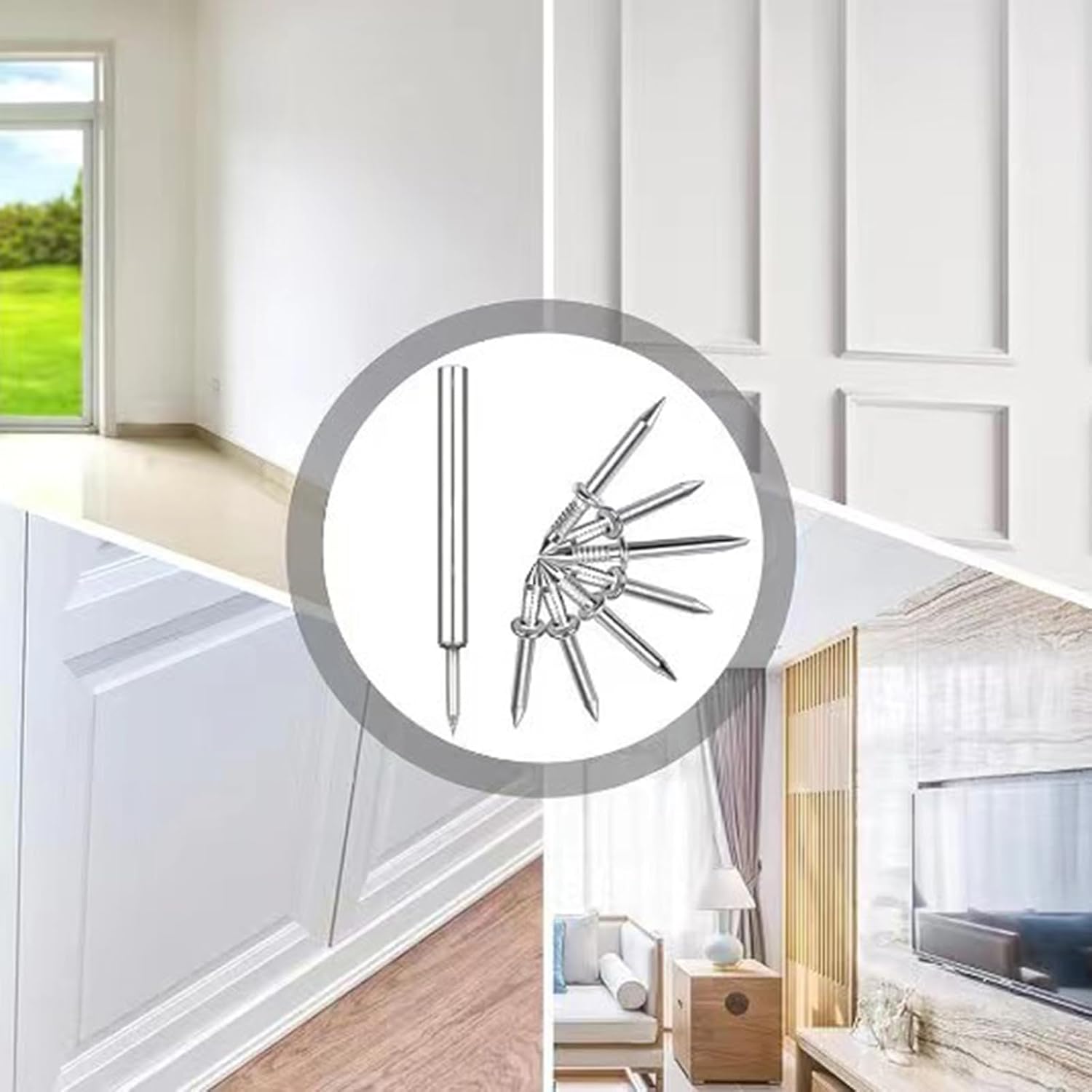 Sheep Horn Nails Double Head Skirting Thread & Easy To Use For Baseboard Installation 100-piece/set Rustproof Nails