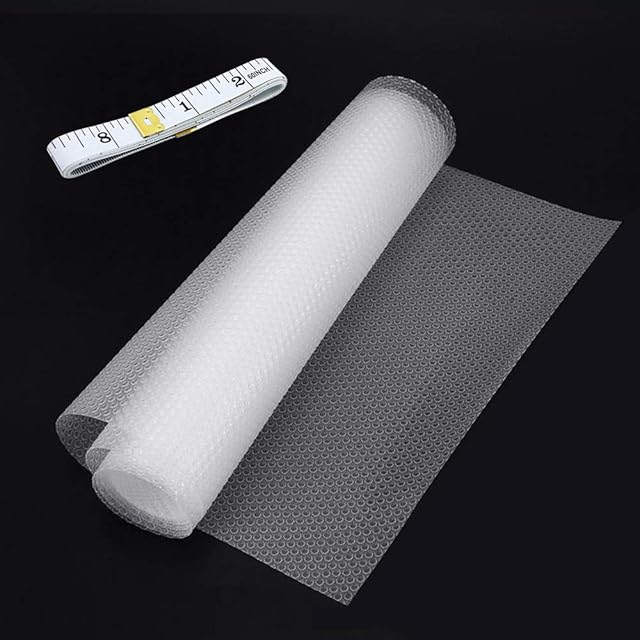 UBERMing Shelf Liner 30x143cm EVA Transparent Mat, Non-Slip Cabinet Liner, Refrigerator Liner, Non-Adhesive Waterproof Cupboard Drawer Pad, Anti-Fouling Anti-Moisture Cushion for Kitchen and Bedroom