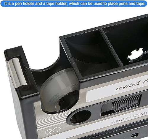 Miniatura 4 de RUIAN Dispensador de cinta de casete, soporte para bolígrafos, contenedor de escritorio, papelería de oficina, almacenamiento para niños,