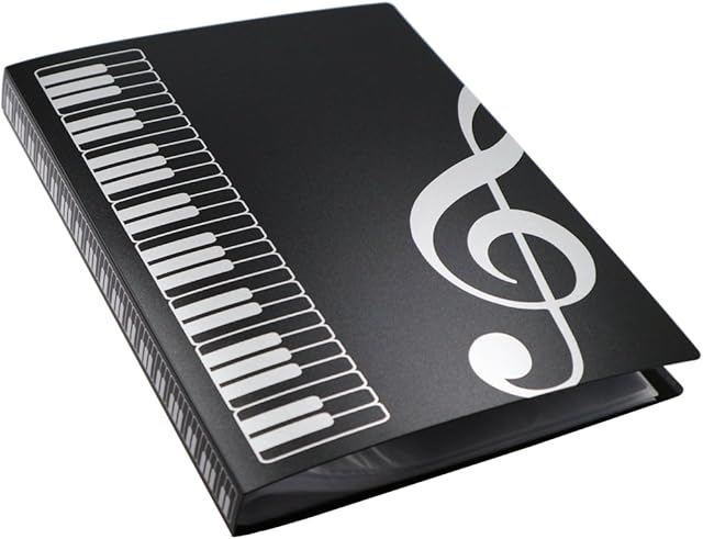 MOREYES Music Folder Song Sheet Holder Clef Paper Storage For A4 Size Paper With 40 Pockets (clef)