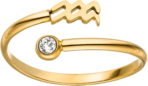 Anillo del signo del zodiaco, resistente al agua