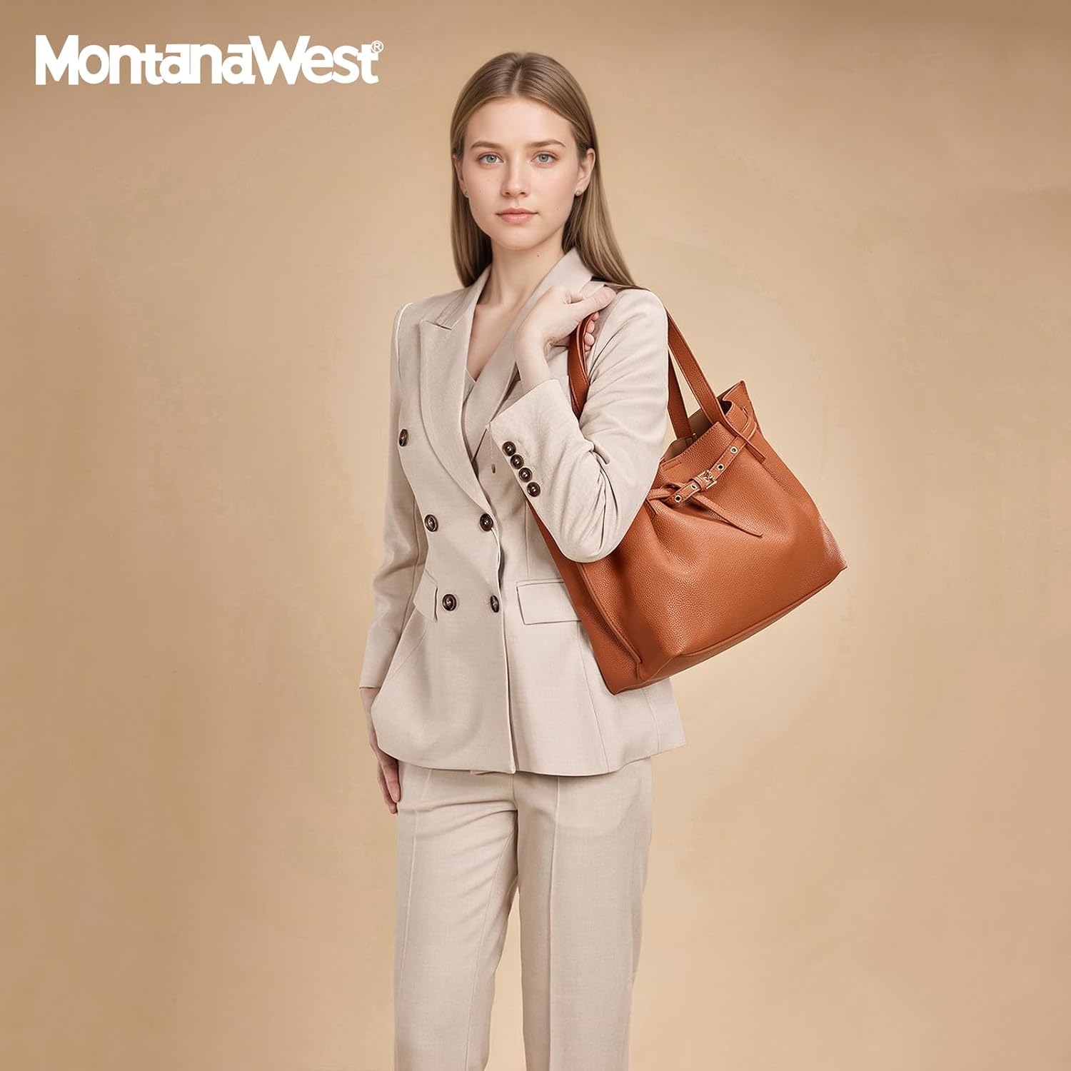 Montana West Tote Bag for Women Designer Purses and Handbags with Belted Detailing - Image 2