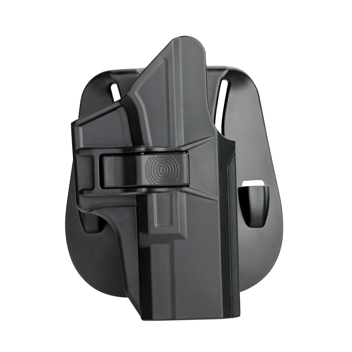 efluky Fondina Glock Pistola Polimero Holster per Glock 19/23/32(Gen1-5), Glock 19X, Glock 45, Paddle 60° Regolabile Nero