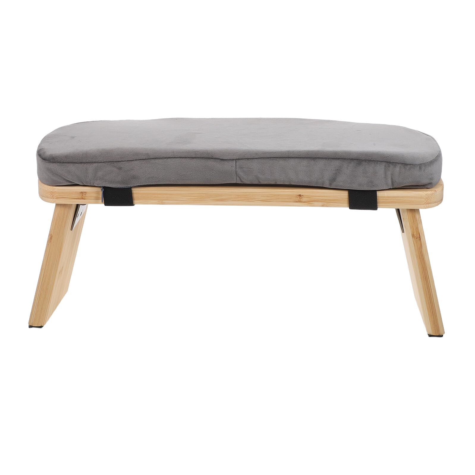 Banco de oración plegable PRETYZOOM de madera con asiento gris para meditación y yoga