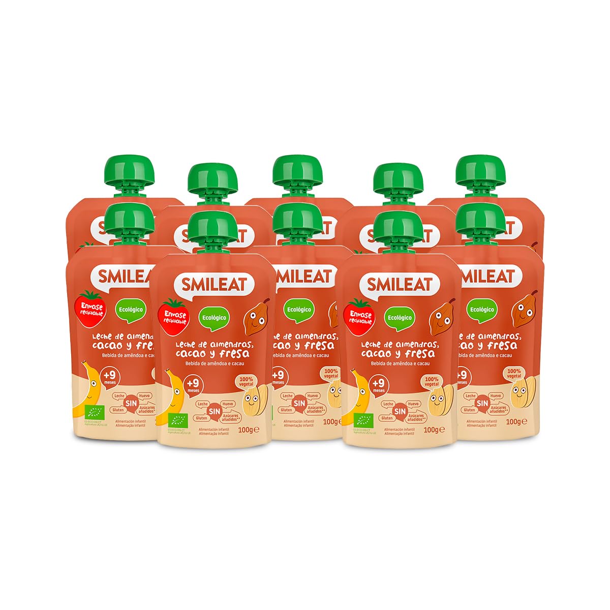 Smileat - Pouch de Aguacate y Arándanos, Ingredientes Naturales Bebibles, Para Bebés a Partir de los 6 Meses - 100g — view 21