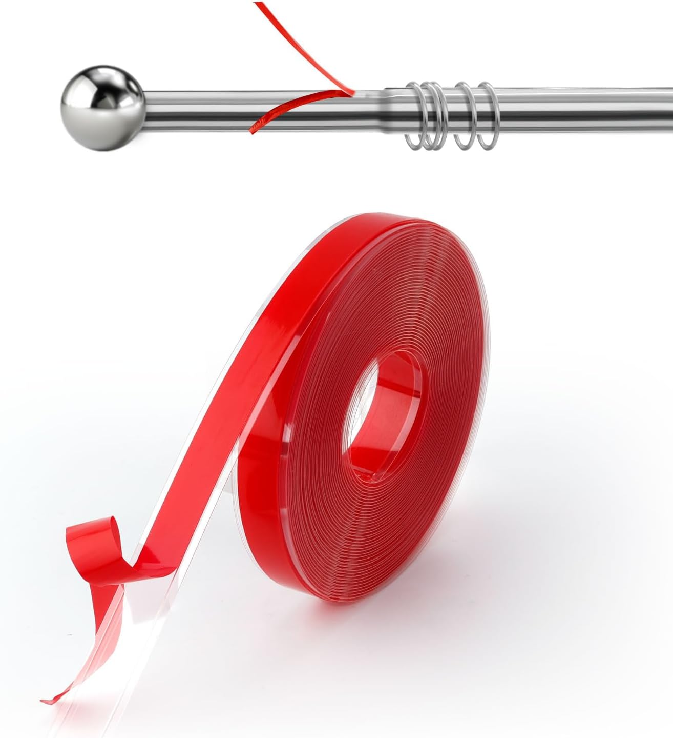 26ft Curtain Glide Tape Clear, Smooth and Silent Drapery Ring Glide Tape for Sliding Drapery