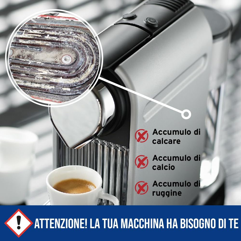 Caffenu | Decalcificante liquido per macchine da caffè 400 ml Eco | Decalcificante liquido per kit da barista | universale compatibile con Nespresso, Delonghi, Lavazza | 4 dosi