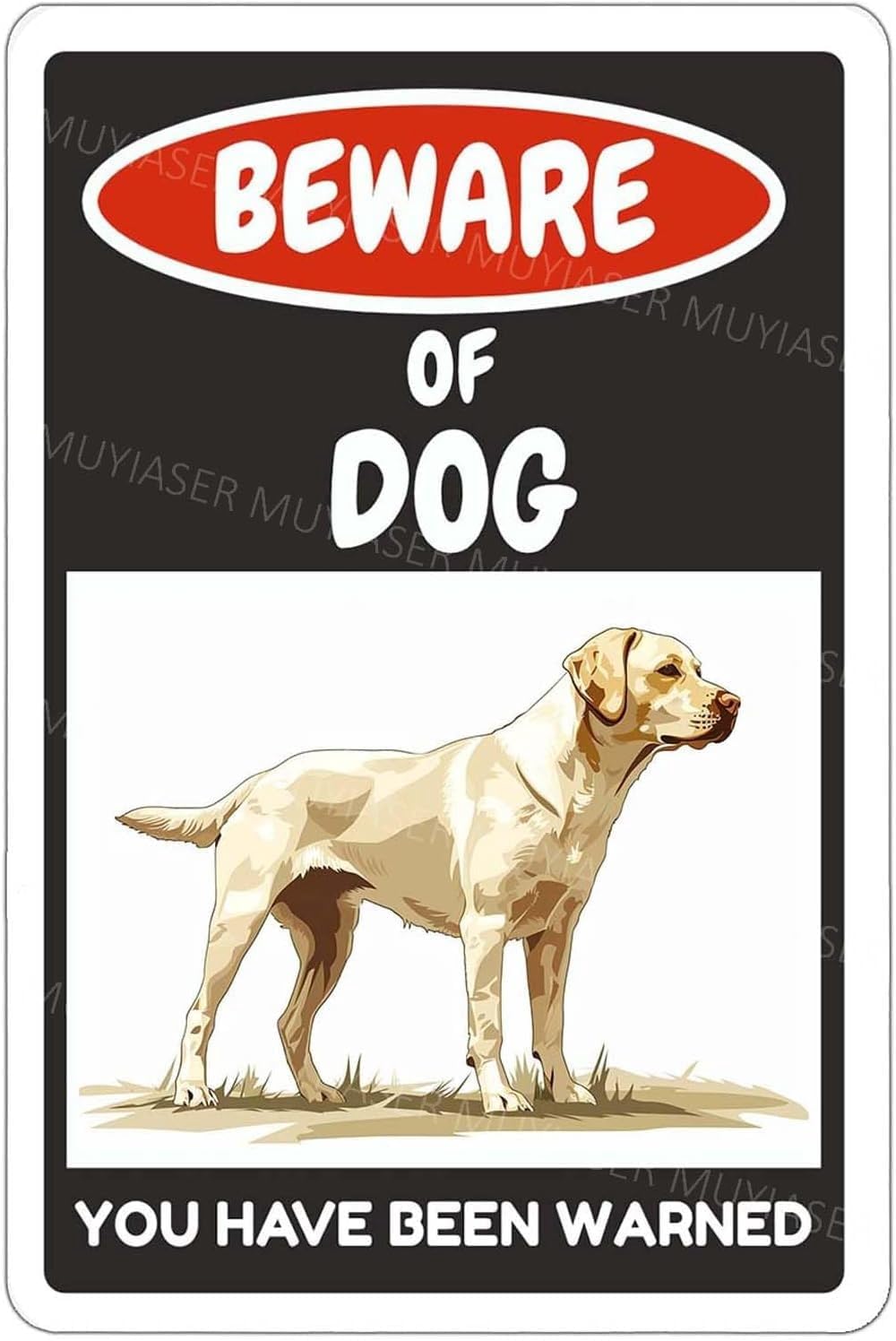 (2-Pack) Metal Tin Sign Beware Of Dog Sign Labrador You Have Been Warned Signs Door Sign Warning Sign For Fence Gate Yard Home Wall Decor 8x12 Inch