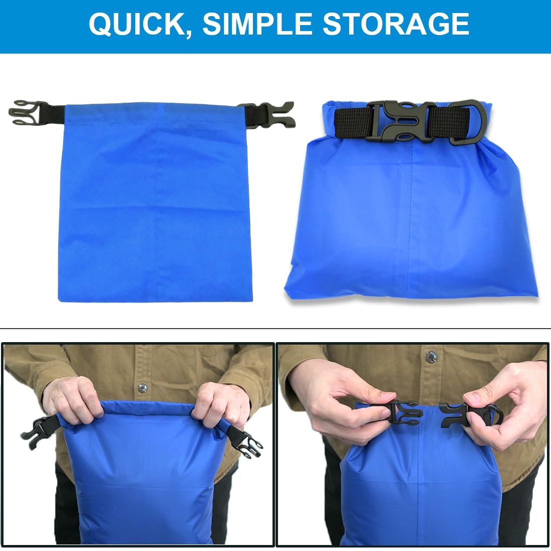LICQIC Waterproof Dry Bag, Drybag Canoe Bag, Dry Sacks Waterproof Bag, Dark Green, 3.5 Litre, 3.5l Green - Image 3